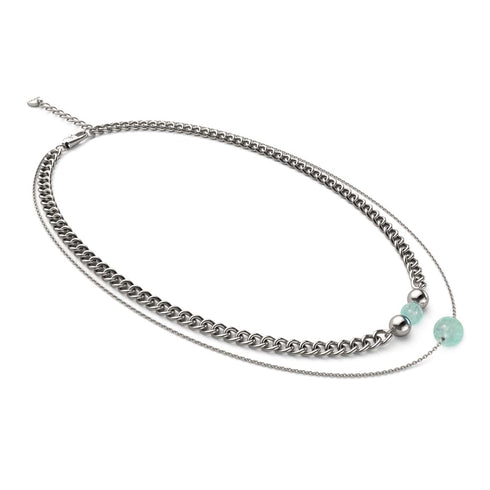 Fluorite x Argent | Collier chaîne de pierres précieuses